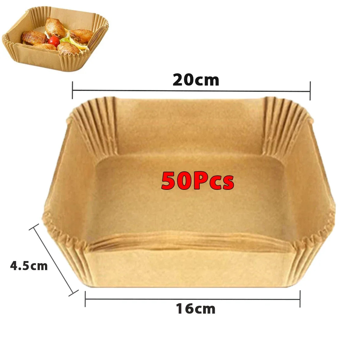 100/50pcs Disposable Paper Non Stick Air Fryer Baking Paper 16cm Round Air Fryer Paper Inner Lining Paper Kitchen Accessories