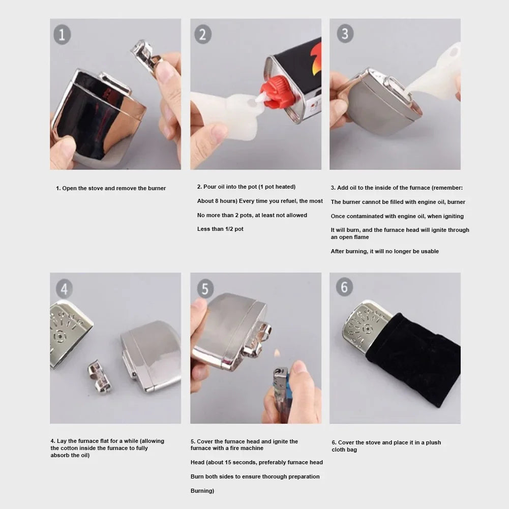 Reusable Hand Warmer Portable Fuel Catalytic Warmer Metal Alloy Pocket Winter Heater for Home Office Outdoor Camping Fishing