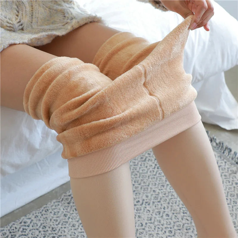 1/2pcs Fleece Lined Tights Women Thermal Pantyhose for Women Winter Panty Polar Skin Black Effect Stockings Women's Thermal Sock